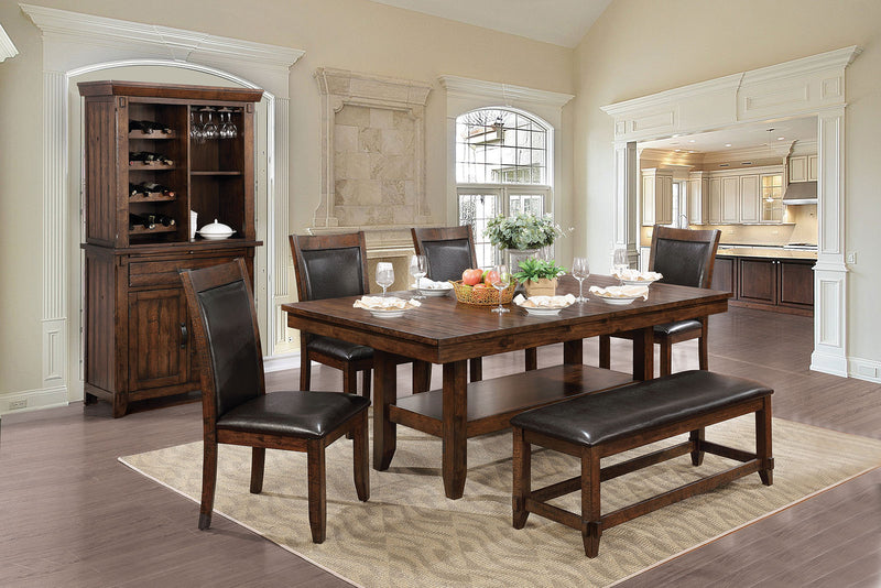 MEAGAN I Brown Cherry, Espresso 7 Pc. Dining Table Set image