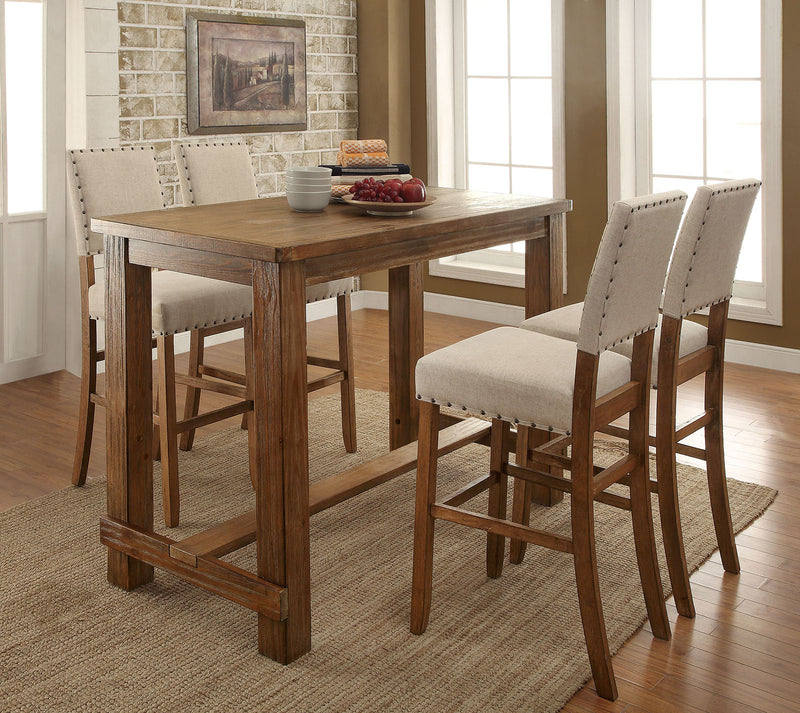 SANIA Natural Tone 5 Pc.  Bar Ht. Dining Table Set image