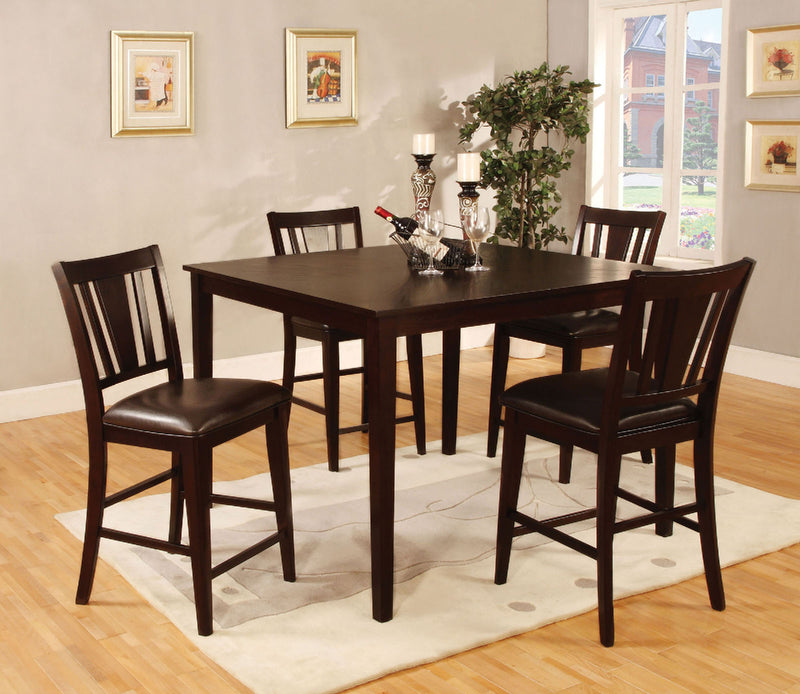 Bridgette II Espresso 5 Pc. Square Counter Ht. Table Set image