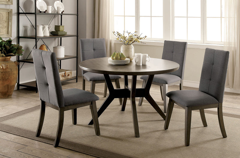 ABELONE Gray, Light Gray 5 Pc. Round Dining Table Set image