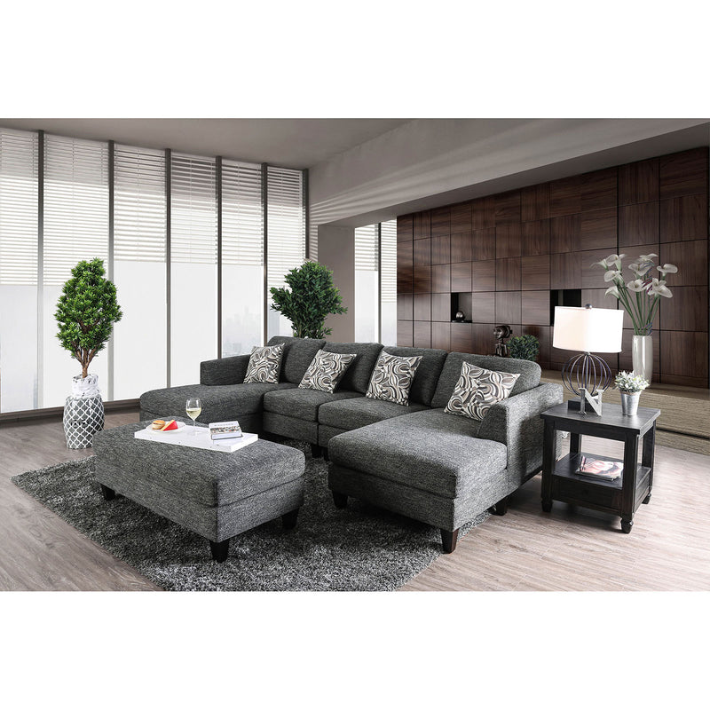 Lowry Gray Sectional w/ Ottoman image