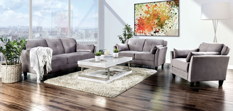 YSABEL Sofa + Love Seat + Chair, Warm Gray image