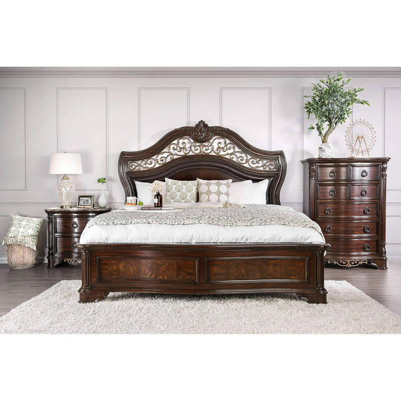 Menodora Brown Cherry 5 Pc. Queen Bedroom Set w/ 2NS image