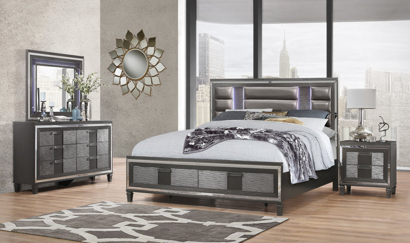 PISA KING BED METALLIC GREY image