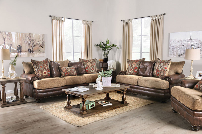 Fletcher Brown/Tan Sofa + Love Seat image