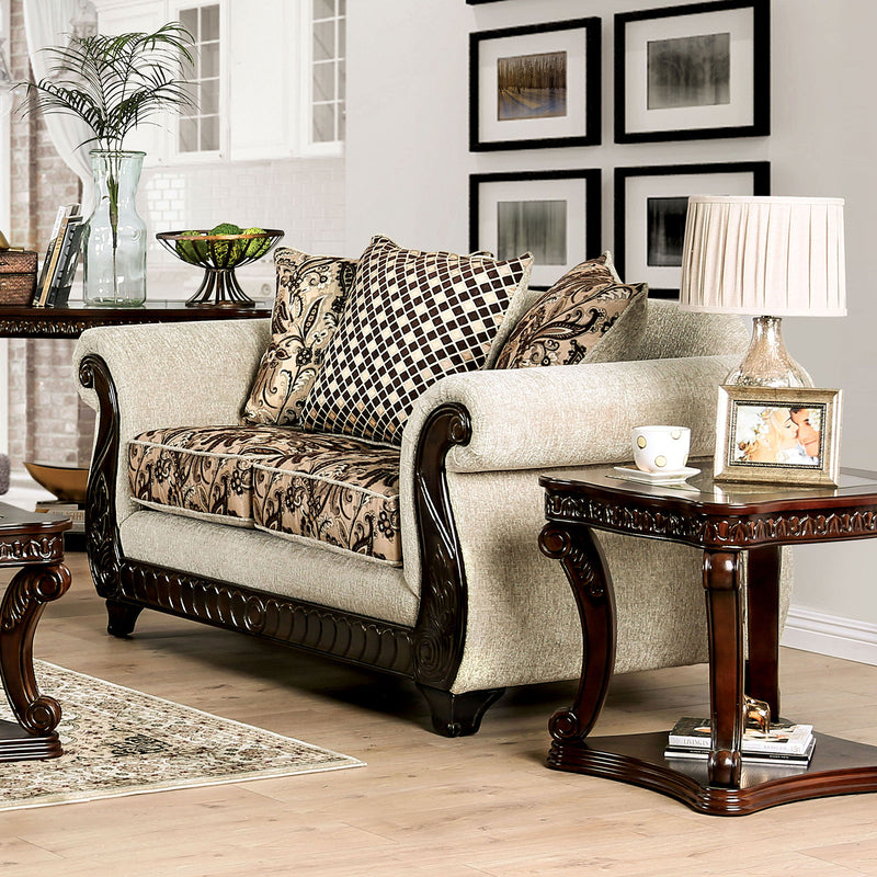 Caldiran Beige/Brown Love Seat image