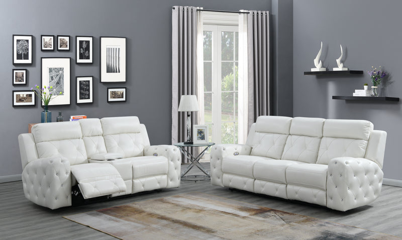 U8311 POWER CONSOLE RECLINING LOVESEAT BLANCHE WHITE image