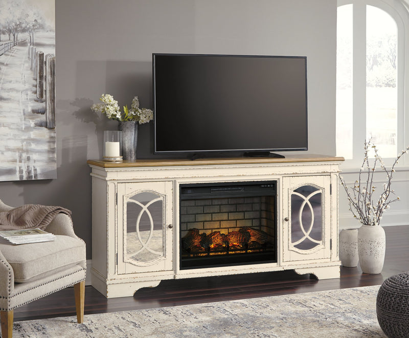 Realyn 74" TV Stand with Electric Fireplace image