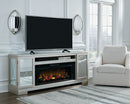Flamory 72" TV Stand with Electric Fireplace image